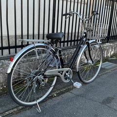 ＜整備済・美品車＞PROGRESS・プログレス 27インチ自転車・ノーパンクタイヤ 外装6段変速 LEDオートライト 鍵付き・パンク無料修理券付の画像