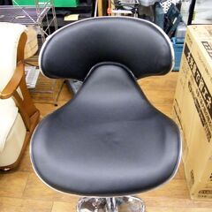 カウンターチェア 回転チェア 昇降付き 高さ調整 高さ86.5～107.5cm 椅子 イス ブラック 黒 札幌市 厚別区の画像