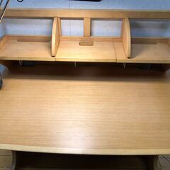 カリモク ボナシェルタ karimoku 学習机4点セット デスク チェア ワゴン ライト付  ナチュラル 学習デスク 勉強机 子供部屋 北欧風 収納付き リビング学習 家具　【糸島市内 送料無料】88321-1-010の画像