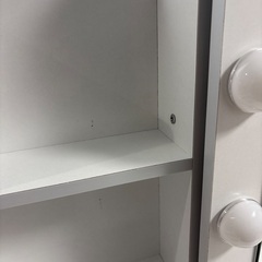 ドレッサー　LEDスライド式ミラー　大容量　ホワイト　白　女優鏡　鏡台の画像