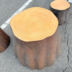 切り株調　ダイニングセット　椅子3の画像