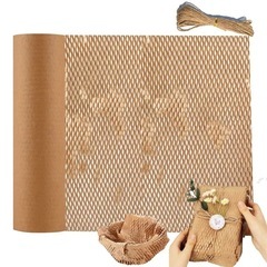 緩衝材 紙 ハニカム紙 幅38cm*長さ30m 引っ越し 食器 包装紙 梱包材 ロール クラフト紙の画像