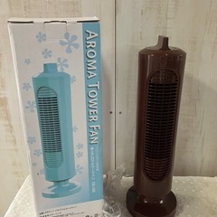 J589⭐️卓上　アロマ　タワーファン　ブラウンの画像