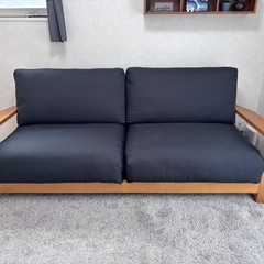 【無印良品】3シーター幅広200cm 購入価格13.8万円ソファ & オットマンセット （カバー付き) 約9万円OFF：64%OFF
の画像