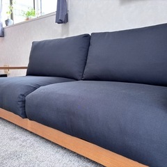 【無印良品】3シーター幅広200cm 購入価格13.8万円ソファ & オットマンセット （カバー付き) 約9万円OFF：64%OFF
の画像