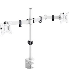 モニターアーム デュアル 2画面 ホワイト/白 13～32インチ対応 耐荷重2-8kg VESA規格の画像