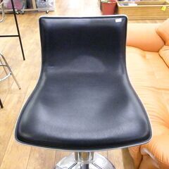 ①カウンターチェア 回転チェア 昇降付き 高さ調整 高さ89～105cm 椅子 イス ブラック 黒 札幌市 厚別区の画像