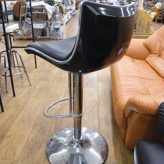 ①カウンターチェア 回転チェア 昇降付き 高さ調整 高さ89～105cm 椅子 イス ブラック 黒 札幌市 厚別区の画像