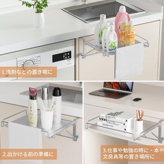 【新品】キッチン作業台 ハンギング折りたたみ式棚 補助テーブルの画像