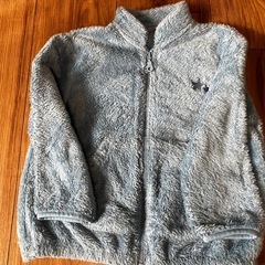 UNIQLOキッズフリース水色 緑色　サイズ100 2着セットの画像