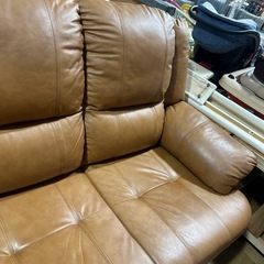 インテリア家具　三人掛けソファ　ソファ　ブラウン　の画像