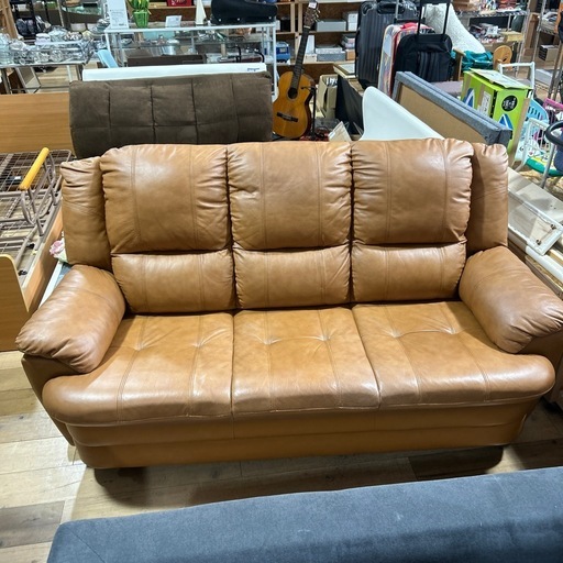 インテリア家具　三人掛けソファ　ソファ　ブラウン