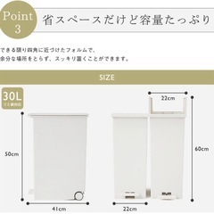 【KEYUCA】両開きゴミ箱30L 2個セットの画像