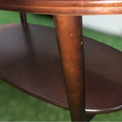 マルニ木工　オーバル　アンティーク木製ガラステーブル　センターテーブルの画像