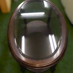 マルニ木工　オーバル　アンティーク木製ガラステーブル　センターテーブルの画像