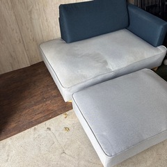 無料　LOWYA コンパクトソファ　オットマン　二人がけの画像
