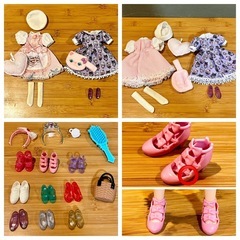 リカちゃん マキちゃん　三つ子　着せ替え人形 洋服 ドール　小物　アクセサリー　シューズ　靴　くつ　ランドセルセット　まとめ売り　女の子　小学生　小学校　ランドセル　3つ子　赤ちゃん　あかちゃん　女の子　人形遊び　ドール　着せ替え人形　おままごと　ままごと　洋服　アクセサリー　シューズ　靴　タカラトミー　の画像