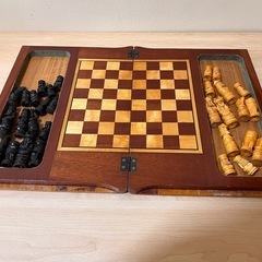 ヴィンテージ ロシア土産 木製チェス ジャンク品の画像