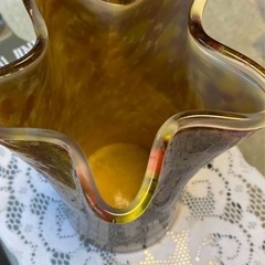 ガラス工芸品　ガラス花瓶の画像