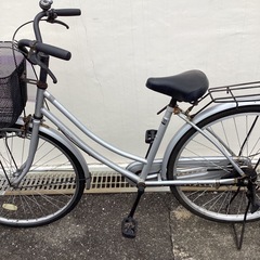 🚲店頭在庫40台🚲26インチ自転車🚲シルバー🚲K6D09677🚲No346の画像