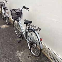 🚲店頭在庫40台🚲26インチ自転車🚲シルバー🚲K6D09677🚲No346の画像