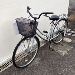 🚲店頭在庫40台🚲26インチ自転車🚲シルバー🚲K6D09677🚲No346の画像
