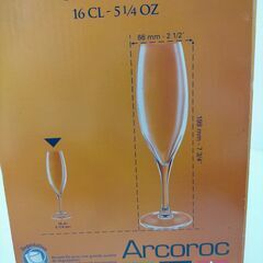  Arcoroc アルコロック DIVIN シャンパングラス 4客セット フルートグラス ホテル カフェ レストラン 食器 パーティー グラス　251111-4Aの画像