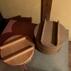 木製 おひつ 桶 フタ付 お櫃 蓋付 たらい 樽 の画像