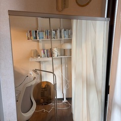 キャスター付き　ミラー　全身鏡の画像