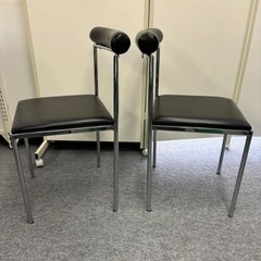 中古　椅子　二脚セット　チェア　ブラック　黒の画像