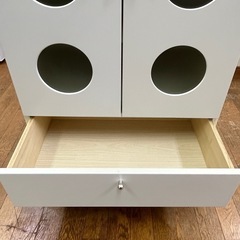 激安家具!! ミニキャビネット 食器棚 収納棚 白家具の画像