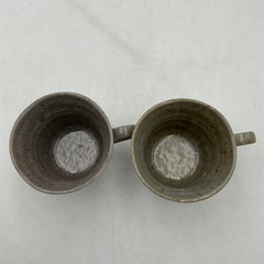 刷毛目マグ　ピンク・イエロー2個セットの画像