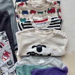 子供服　裏起毛　レギンス、長袖　ユニクロ　トミカの画像