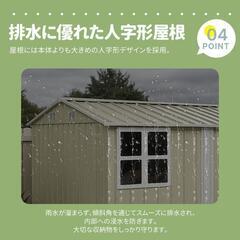 送料込み❣ 新品未使用 大型 物置 プレハブ スチール 倉庫 メタルジェット 屋外収納 床材補強フレーム付 幅290cm 1145772の画像