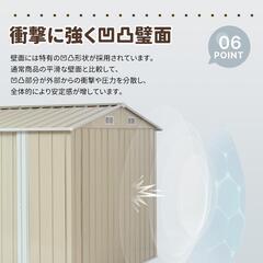 送料込み❣ 新品未使用 大型 物置 プレハブ スチール 倉庫 メタルジェット 屋外収納 床材補強フレーム付 幅290cm 1145772の画像