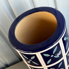 B2111◇傘立て◇陶器製◇青色◇和風の画像