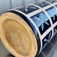 B2111◇傘立て◇陶器製◇青色◇和風の画像