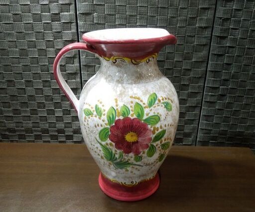 イタリア製 花瓶 ピッチャー型 置物 高さ41.5cm フラワーベース ハンドメイド 札幌市 東区 新道東店