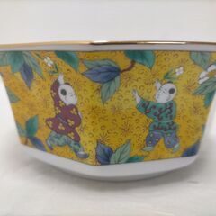 美濃焼 翔山窯 夢唐子 黄地 八角小鉢 5客セット 和食器 唐子文 金彩 副菜鉢 盛り鉢 和モダン 食卓映え 251111-6Aの画像