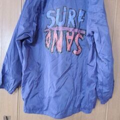 ベンチコート　未使用　濃い青色　ナイロン　男女両用　裏防寒　Lサイズ　ラグラン袖　の画像