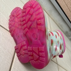 光る長靴　女の子19cmの画像