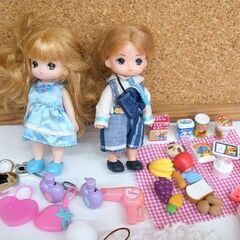 リカちゃん 人形・服・小物セット　ようちえん ミキちゃん＆りくくん　服 ふわモコしろうさぎ バッグ 靴 他　☆ PayPay(ペイペイ)決済可能 ☆ 札幌市 豊平区 平岸 平岸店の画像