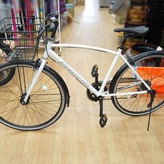 27インチ 自転車 シティサイクル 7段切替 オートライト かご付き クロスバイク FORTERA  TREKKING札幌市 清田区 平岡の画像