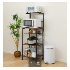 ニトリ　レンジラック(OT001上棚付き MBR/BK)の画像