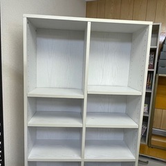 【リサイクルサービス八光】幅76.5㎝　ホワイト　木製6段本棚の画像