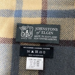 Johnstons of Elgin カシミヤ100％ マフラー（ユナイテッドアローズ別注・スコットランド製・美品）の画像