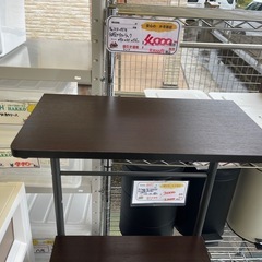 【リサイクルサービス八光】幅49㎝　ダークブラウン　2口コンセント付きレンジラックの画像