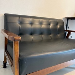 【中古品】2人掛けソファー ブラックの画像