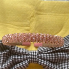 カチューシャ 9個セット まとめ売り パール ビーズ リボン 千鳥格子 の画像