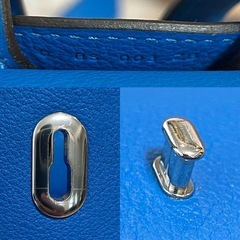 HERMESエルメスサックアドGR24C刻印2018年製リュックサックナップザックリックサックルックザックサブリュックナップサックバックパックデイパックブルー青色系フランス製無地レディース女性用women’sレザー牛革本革幅24高32マチ12オープンポケット1の画像